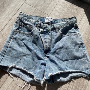 princess Polly denim cross waist shorts